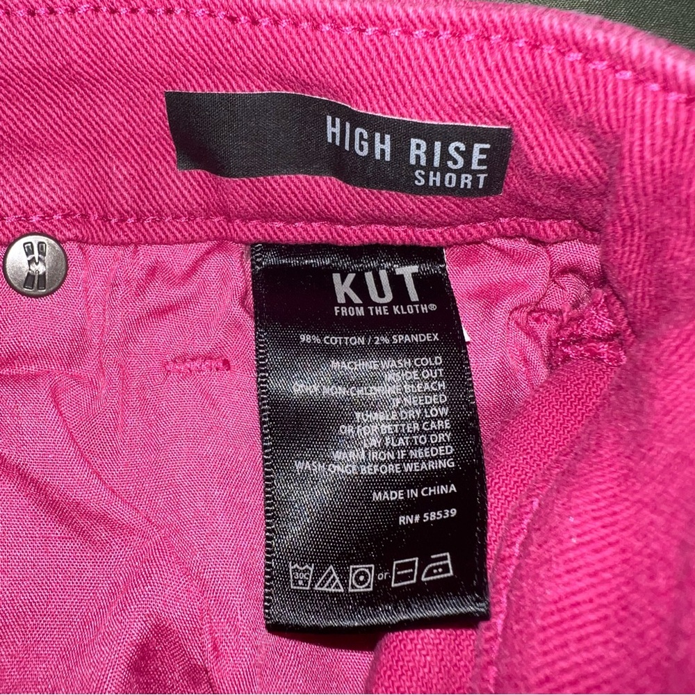 Kut From The Kloth Jane High Rise Denim Shorts Fuchsia Size 4 - Picture 9 of 9